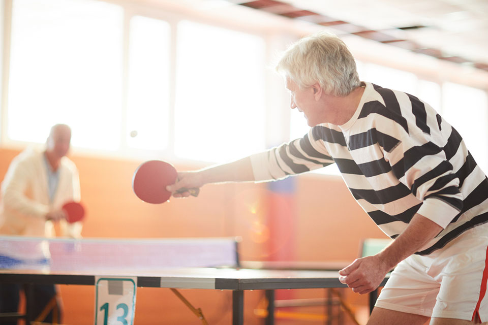 Table tennis in the hall