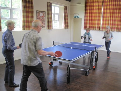 Table tennis in the village hall